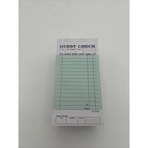 Restraunt Guest Checks 50 Tickets (Lot of 7 Pads) Single Page Card Stock